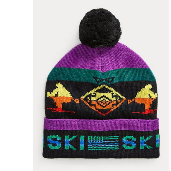 NWT Polo Ralph Lauren Pom-Pom Polo Ski Beanie Hat - Picture 1 of 7